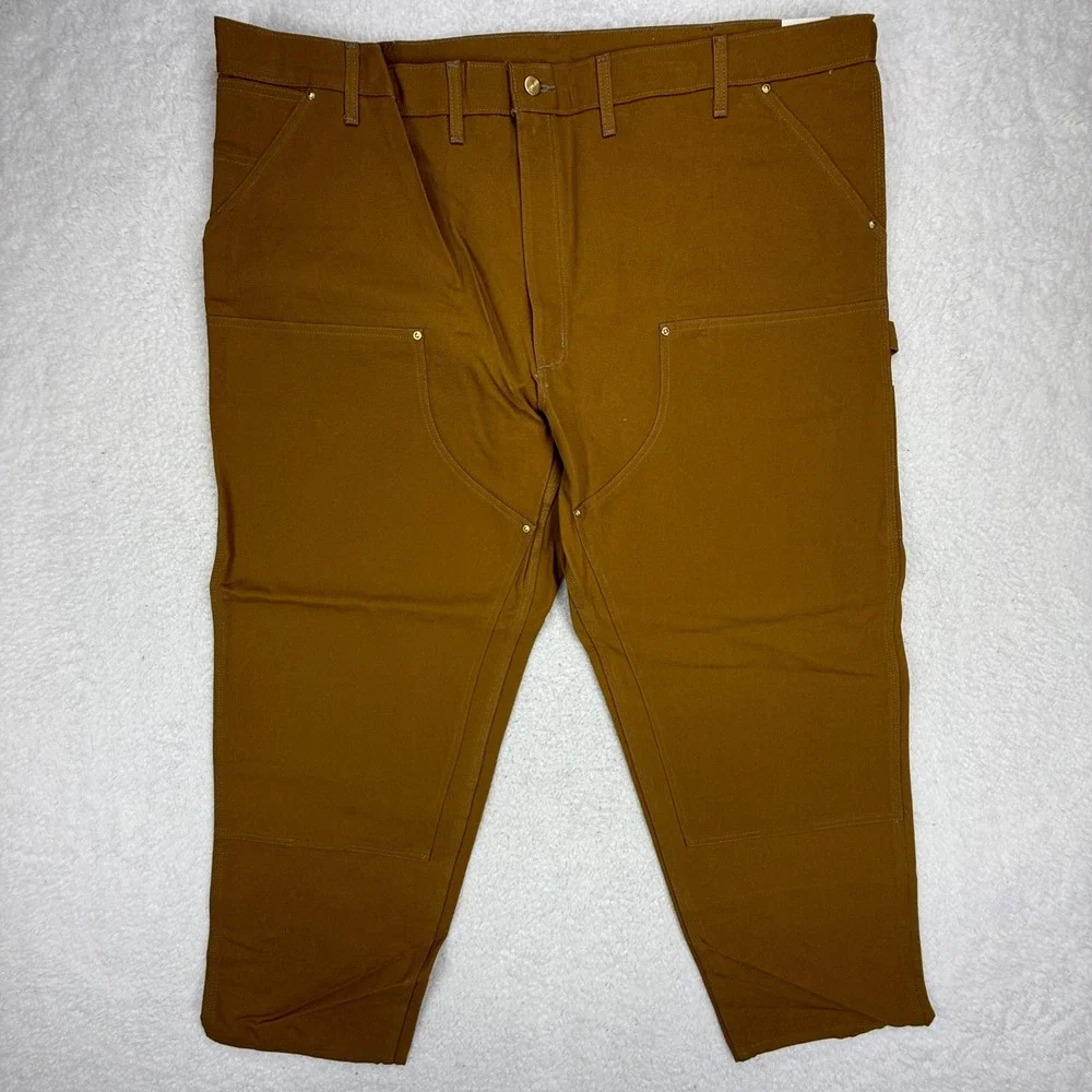 Carhartt B01 BRN Double Front Work Dungaree Brown Duck Pants 50x32 USA NWT NOS